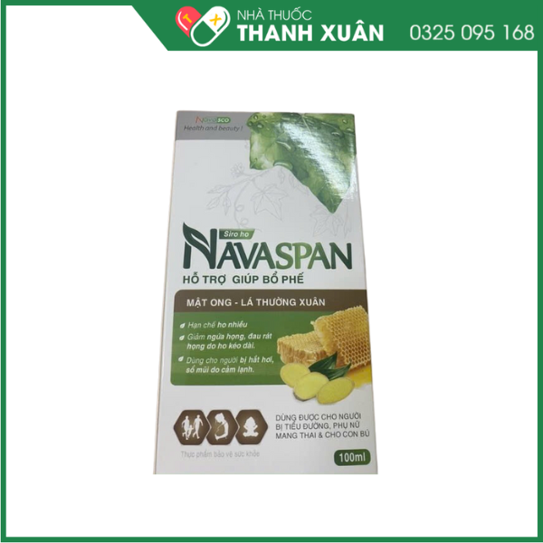 Siro NavaSpan Hỗ trợ bổ phế, hạn chế họ nhiều, giảm tăng tiết đờm